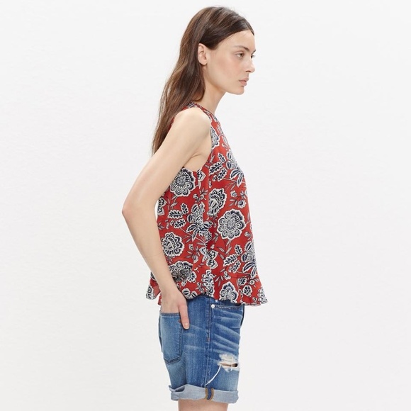 Madewell Silk Bow Back Flutter Top - Picture 5 of 6